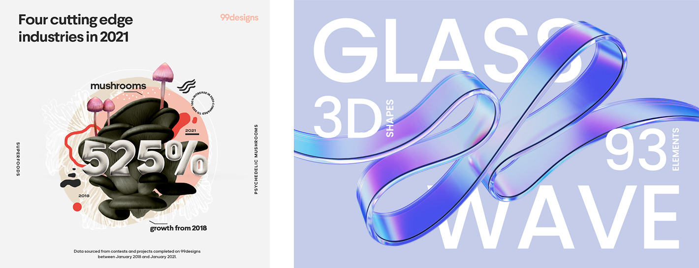 nowe trendy graficzne 3D 